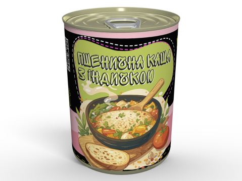 М'ясна Консерва Пшенична Каша З Індичкою - готова страва до вживання, Розігрій Та Їж