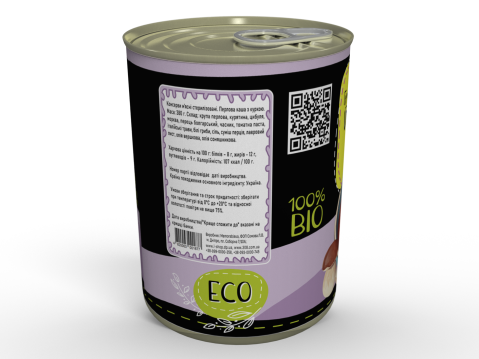 М'ясна Консерва Перлова Каша Гурман із Куркою Та Білими Грибами - Готова Страва До Вживання, Розігрій та Їж