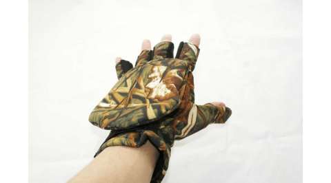 Рыболовные перчатки варежки LeRoy (камыш, Alova)