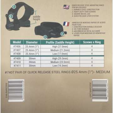 Сталеві кільця Konus QR D30 середні Weaver