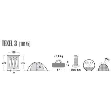 Палатка High Peak Texel 3 Blue/Grey (10175)