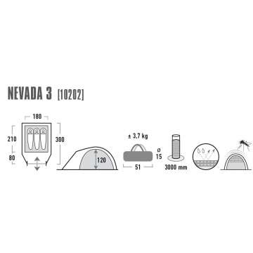 Палатка High Peak Nevada 3 Dark Grey/Red