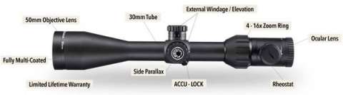 Прицел оптический Barska Level 6-24x56 (IR MOA R/G) + Rings