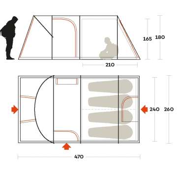 Палатка Ferrino Proxes 4 Advanced Brown (91164HSS)