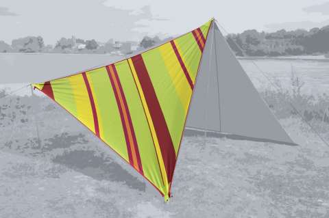 Тент High Peak Bent Caribbean Canvas AO Stripe Lime Punch (50008)