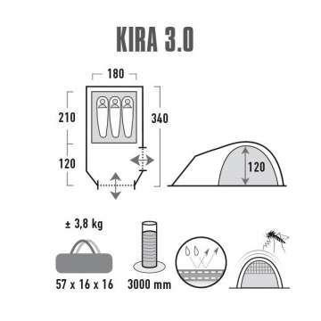 Палатка High Peak Kira 3.0 Nimbus Grey (10370)
