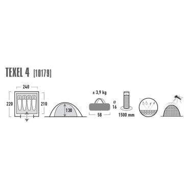Палатка High Peak Texel 4 Blue/Grey (10179)