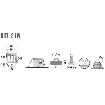 Палатка High Peak Kite 3 LW Pesto/Red (10344)