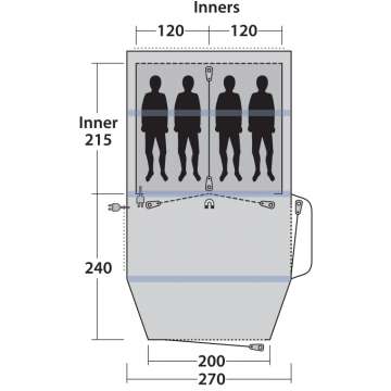 Палатка Outwell Rosedale 4PA Green (111178)