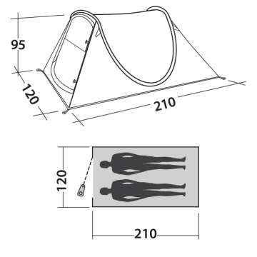 Палатка Easy Camp Fireball 200 Burgundy Red (120339)