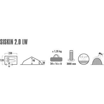 Палатка High Peak Siskin 2.0 LW Pesto/Red (10330)