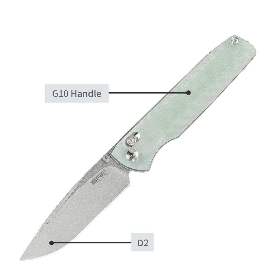 Ніж складаний SRM Terrier 258L-GC, напівпрозорий зелений