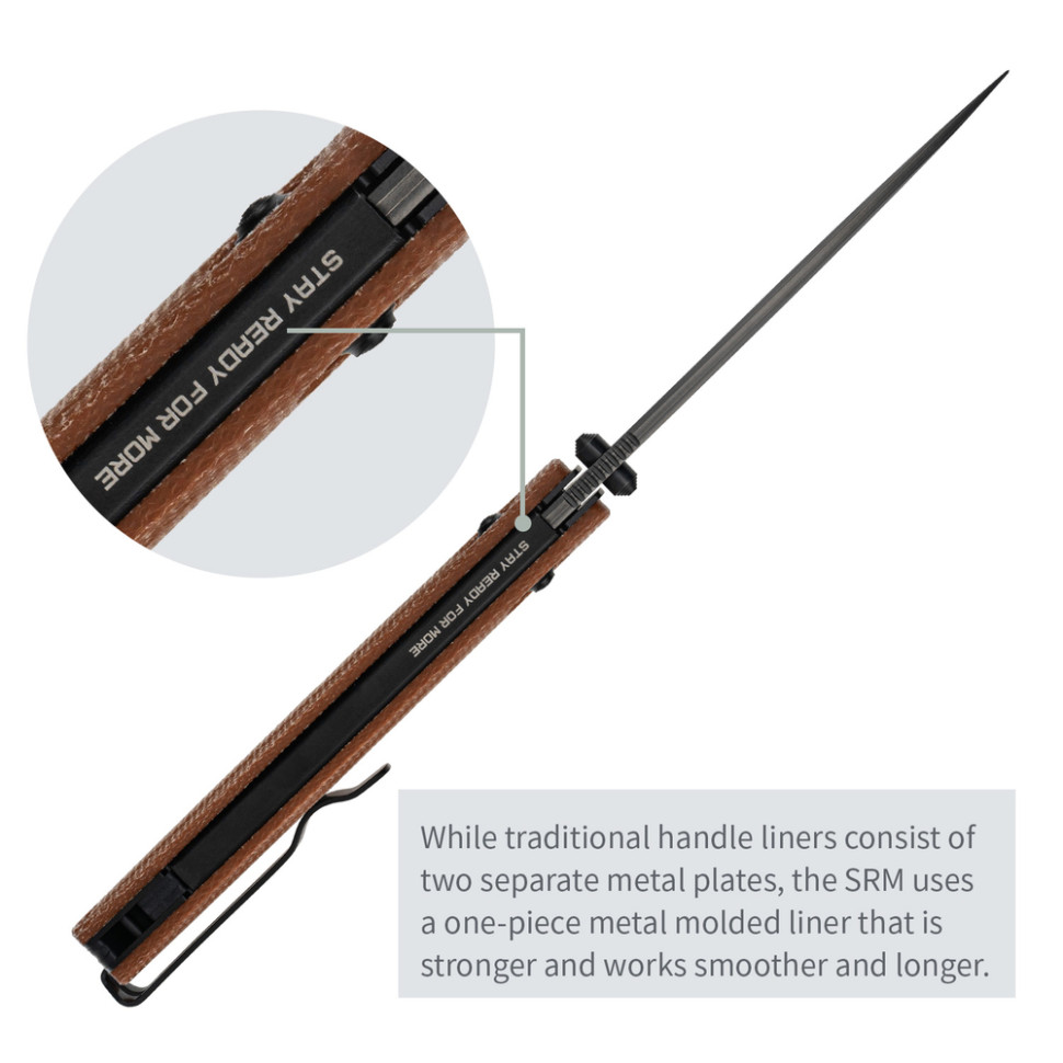 Ніж складаний SRM Terrier 258L-MN2, коричневий