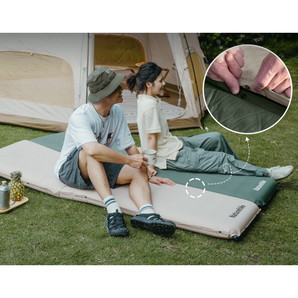 Матрац ортопедичний самонадувний одномісний  Naturehike CNK2450WS020, 200х63х10 см, темно-зелений