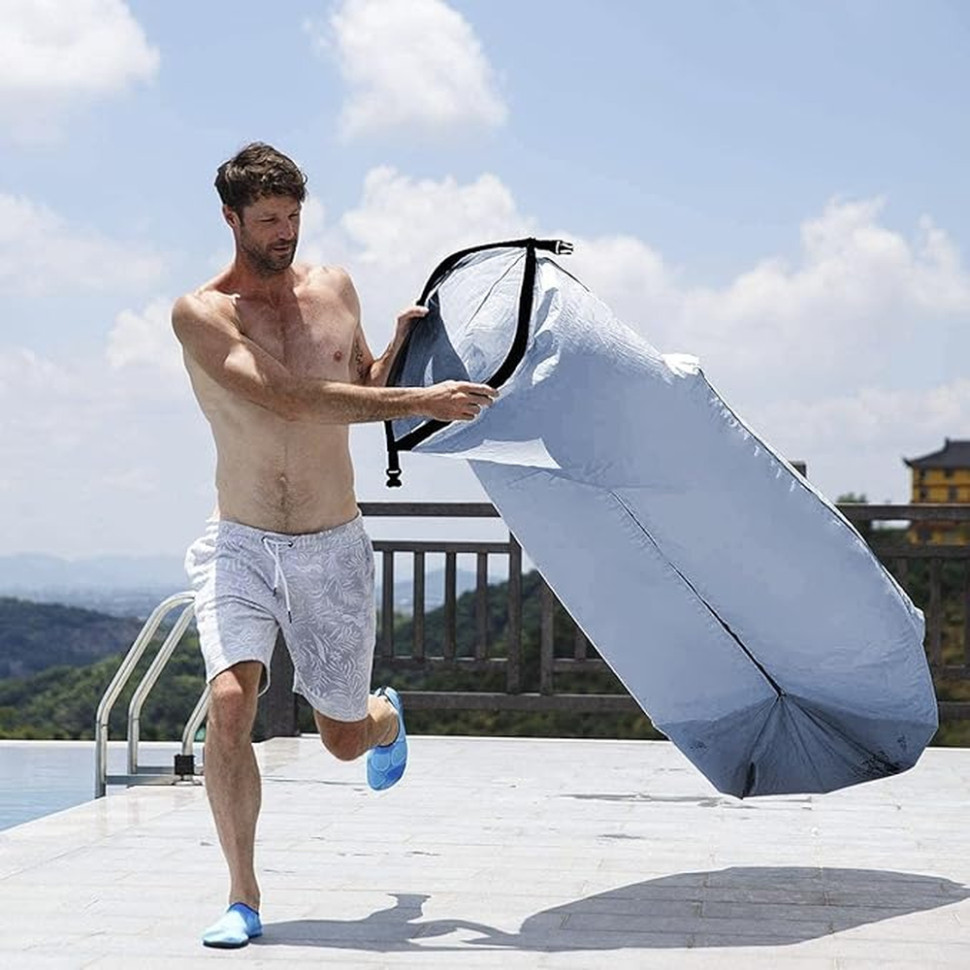 Матрац, ламзак надувний Naturehike NH20FCD06, 180х70х52 см, сірий, має чохол-рюкзак