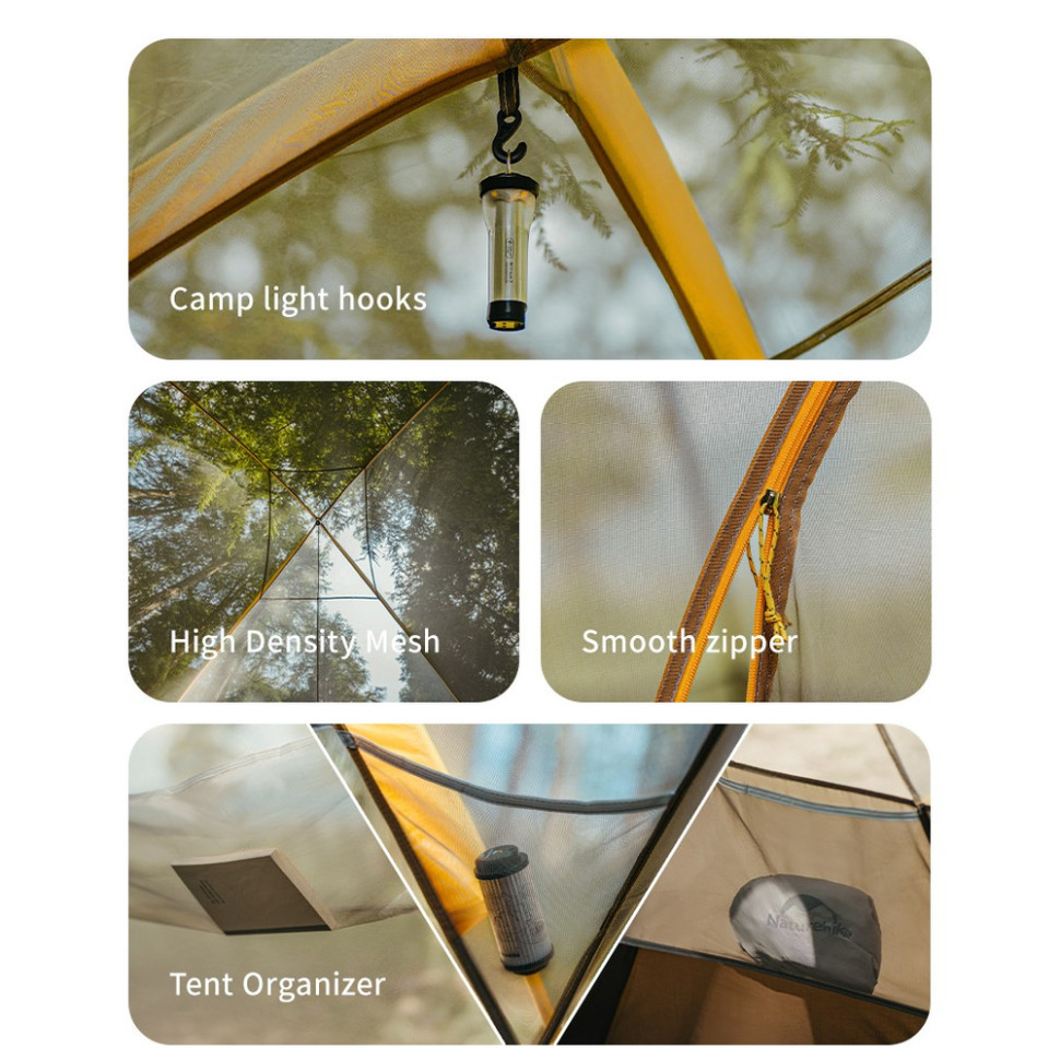 Намет шестимісний Naturehike, KOTA 6, CNK2450WS031, 75D, світло-коричневий