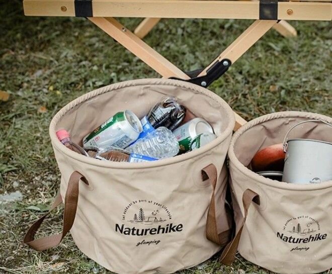 Складане відро для води з ПВХ Naturehike NH20SJ040, 10 л, світло-коричневий