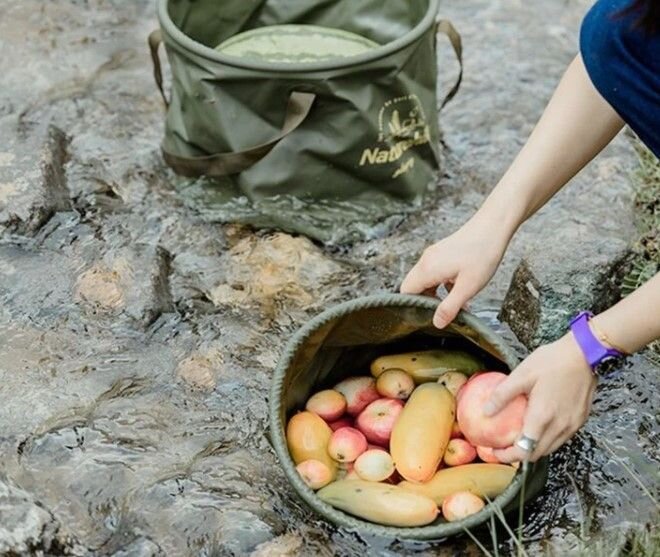 Складане відро для води з ПВХ Naturehike NH20SJ040, 10 л, зелений