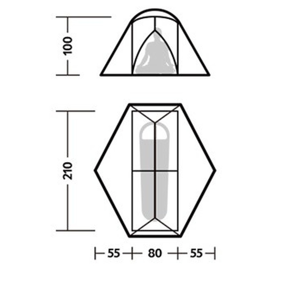 Намет одномісний ультралегкий Naturehike Mongar UL CNK2550WS016, сірий