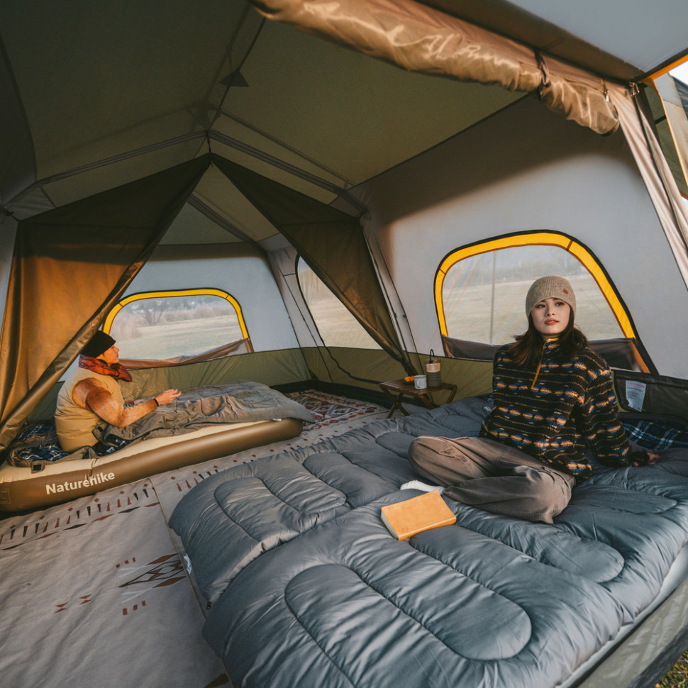 Намет шестимісний Naturehike Cape 8.4 CNK2450WS050 з швидким розкриттям, сіро-коричневий