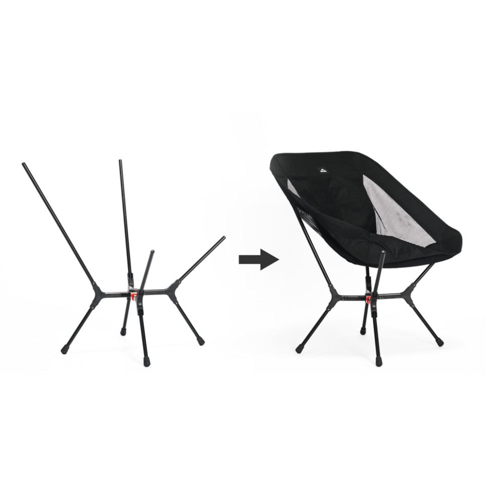 Стілець складаний ультралегкий Naturehike CNK2550JJ013 Yamami YL01, розмір М, алюміній, сірий