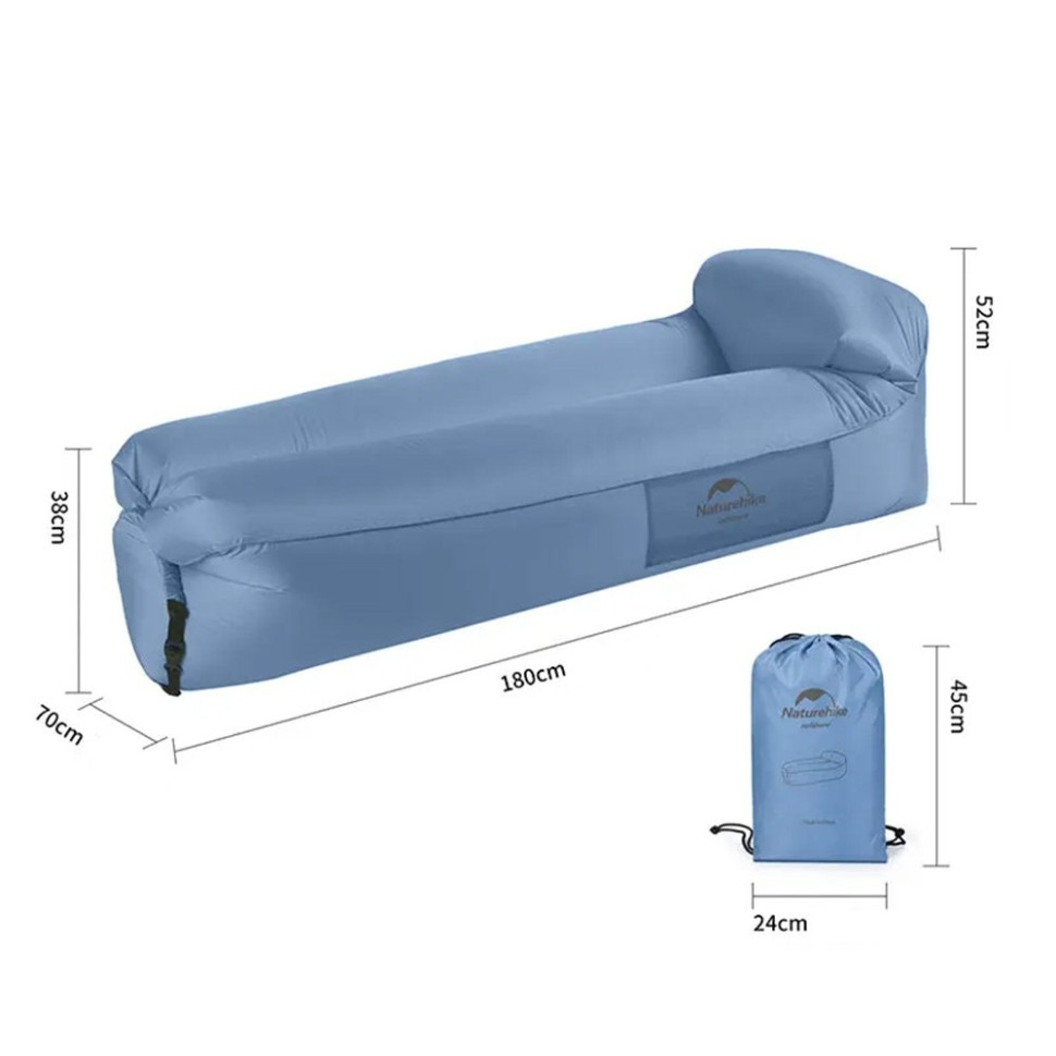 Ламзак з підголовником Naturehike NH20FCD06, блакитний