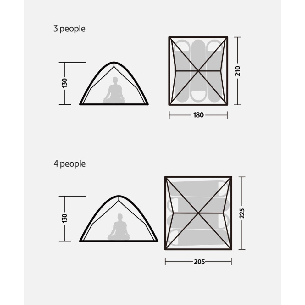Намет тримісний автоматичний Naturehike NH21ZP008, оливково-зелений