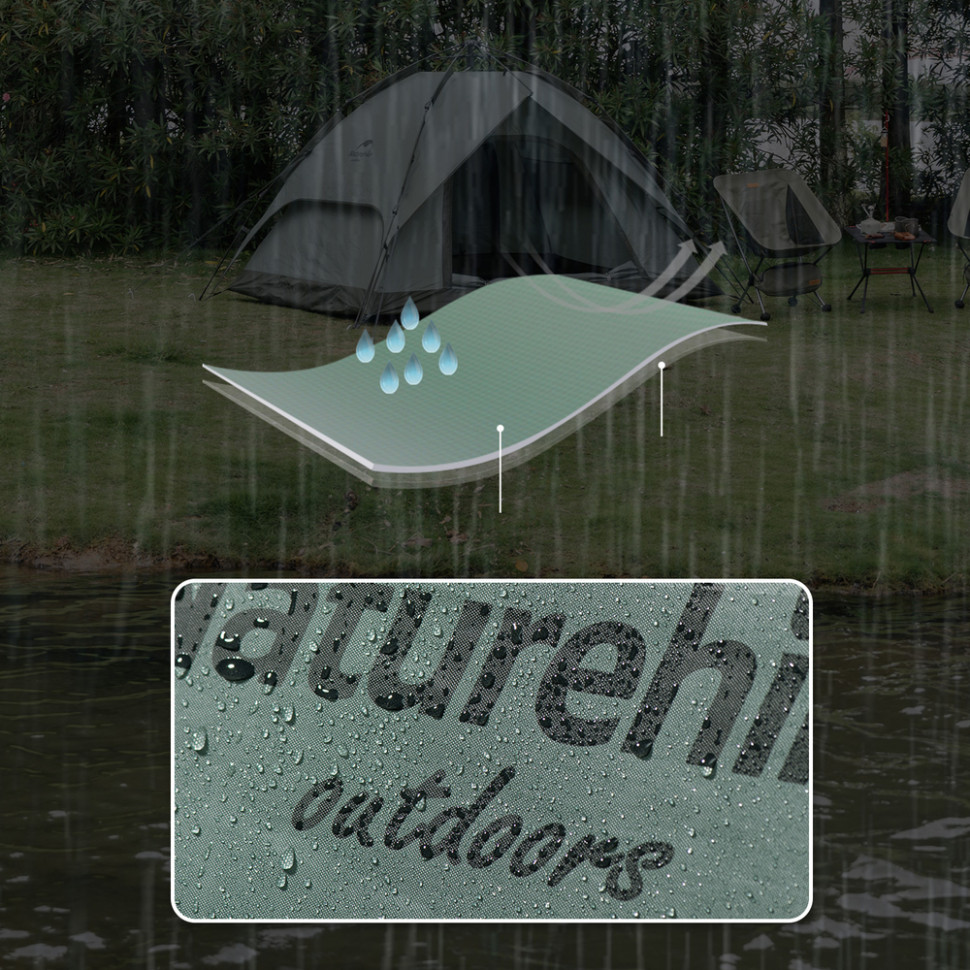 Намет тримісний автоматичний Naturehike NH21ZP008, оливково-зелений