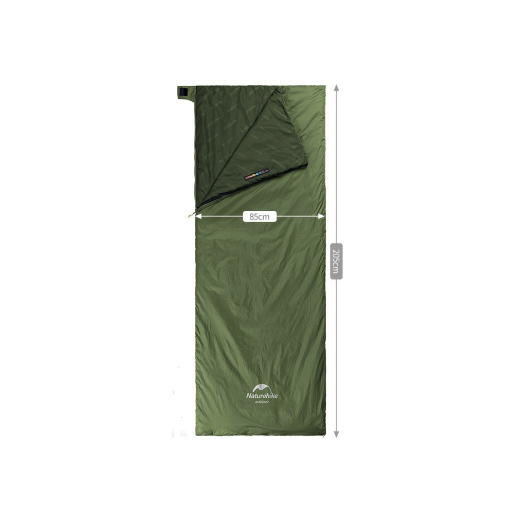 Спальник надлегкий Naturehike Summer LW180 NH21MSD09 правий, (15°C), p-p XL, зелений