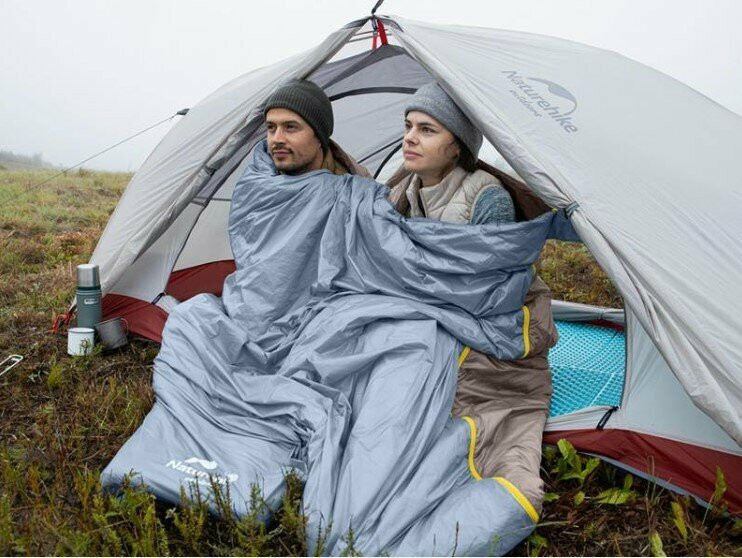Спальник надлегкий Naturehike Summer LW180 NH21MSD09 лівий, (15°C), p-p XL,  коричневий