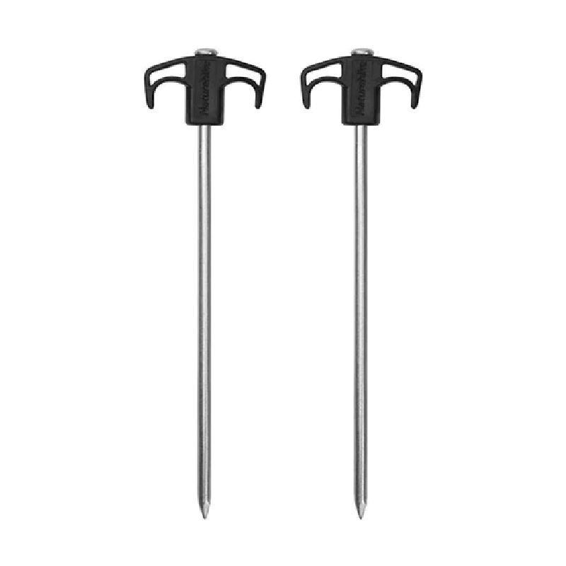 Кілки металеві Naturehike NH21YW133, 25 см, чорні 2 шт.