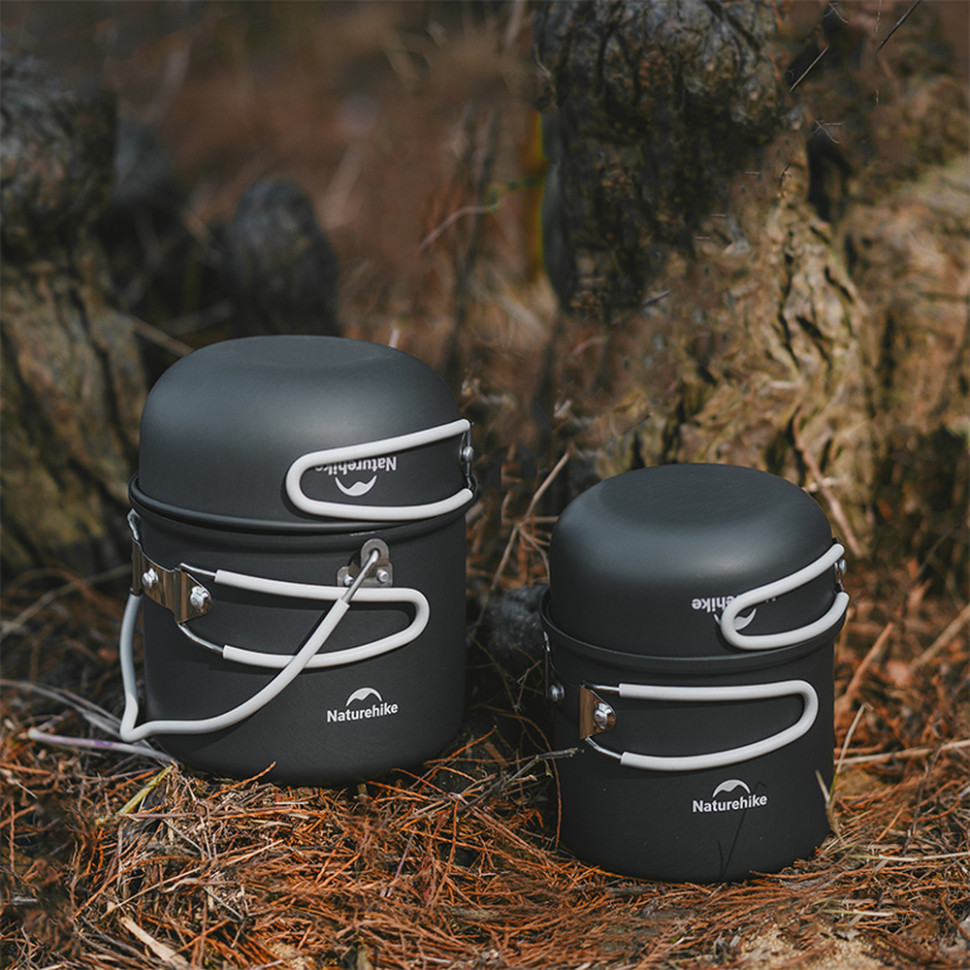 Набір посуду (2 каструлі, 2 кришки) Naturehike NH18T018-G, алюміній