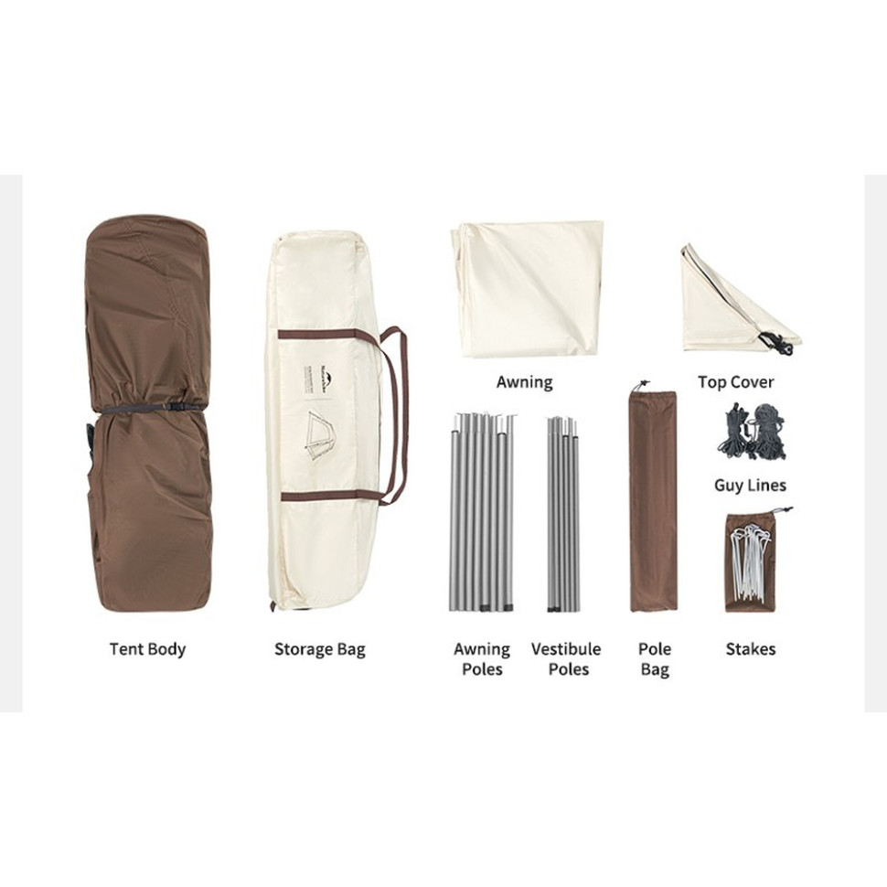 Намет тримісний автоматичний із тентом Naturehike Ango CNK2550WS010, S, сірий