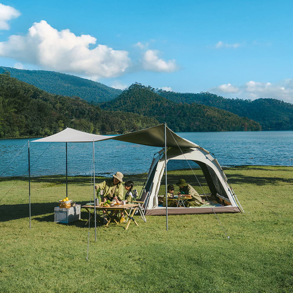 Намет чотиримісний із тентом автоматичний Naturehike Ango CNK2550WS010, коричневий