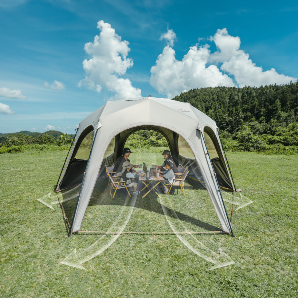 Тент для кемпінгу Naturehike CNK230WS014, 4.6 м * 4,0 м, бежевий