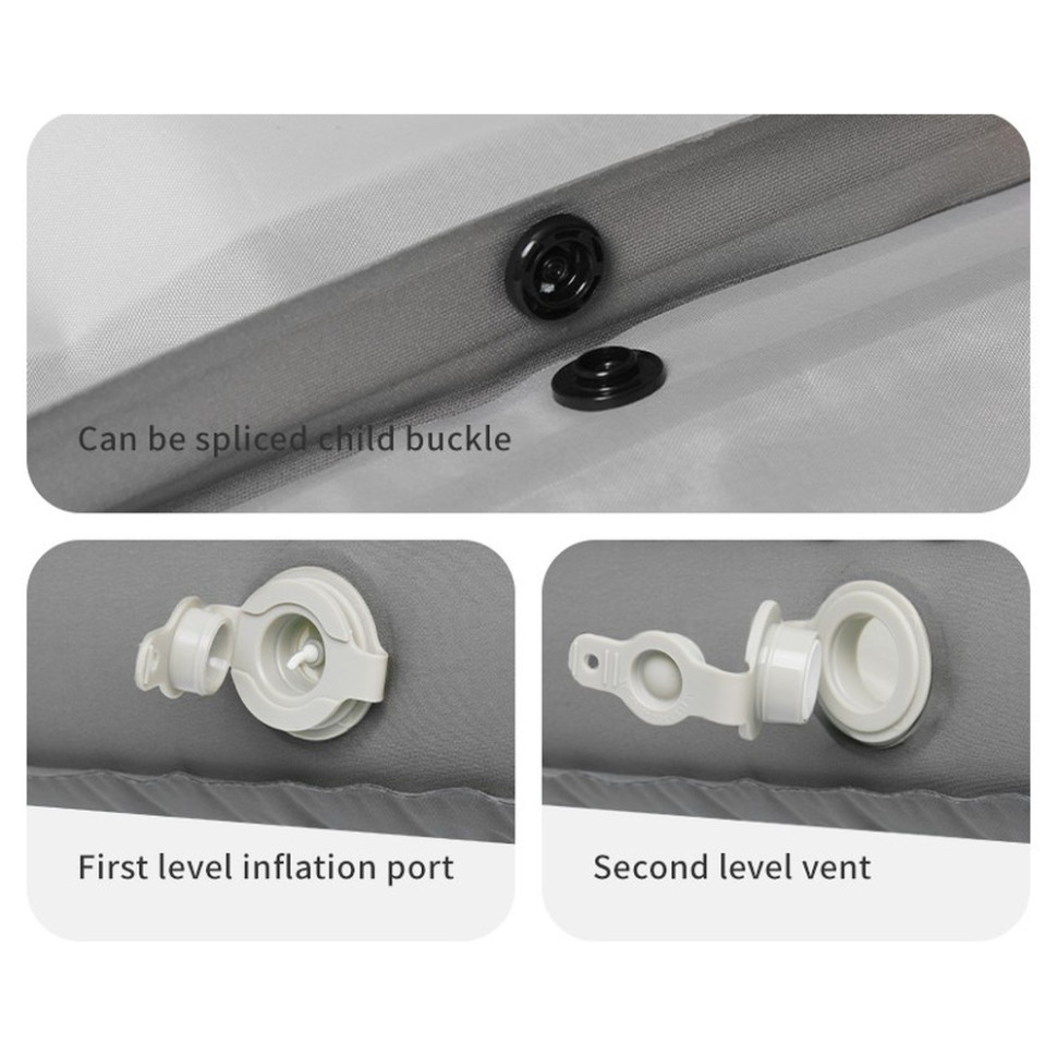 Матрац туристичний надувний одномісний  Naturehike CNK2450WS035, 198х68х9.5 см, білий із вбудованою помпою для надування