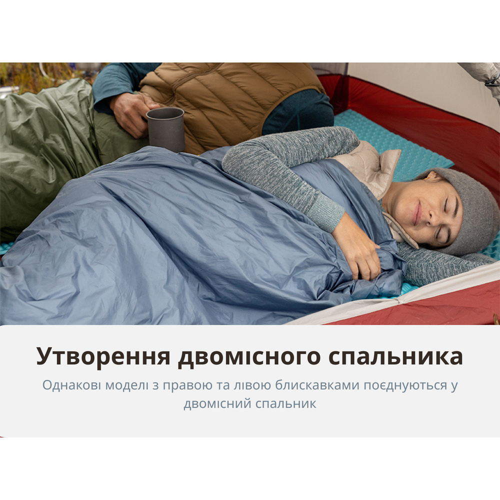 Спальний мішок Naturehike LW180 Mini NH21MSD04, лівий, XL, темно-зелений