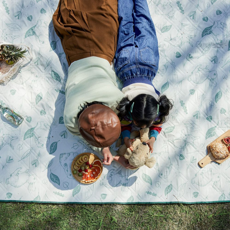 Килимок для пікніка водостійкий Naturehike CNH22DZ14004, 180×200 см, зелений з принтом