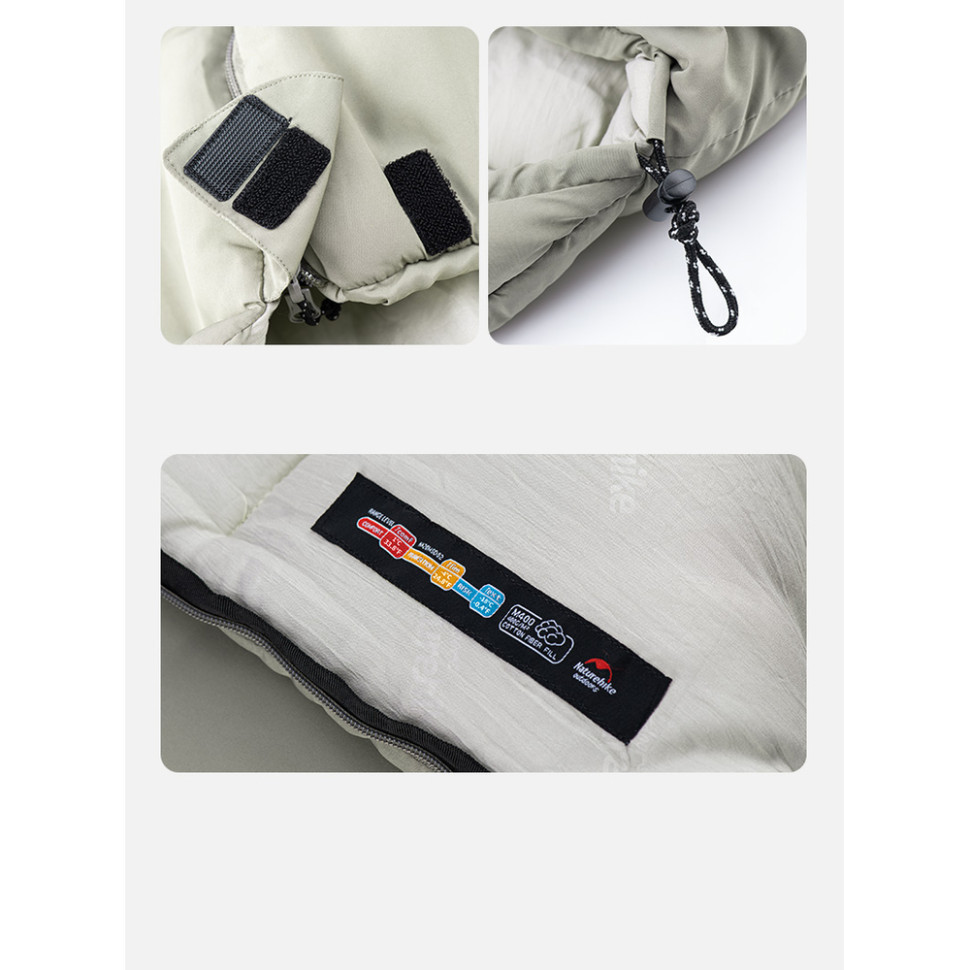 Спальник з капюшоном Naturehike M180 NH20MSD02, лівий, сірий