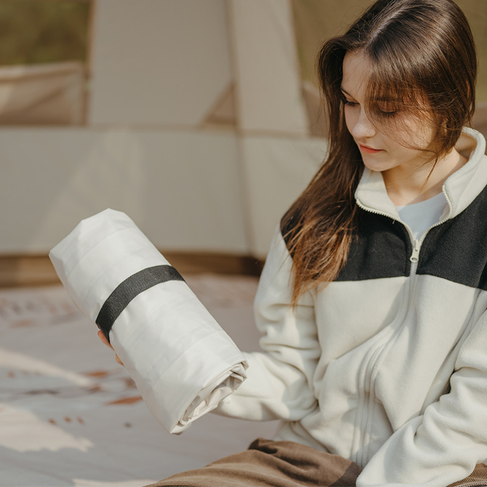 Матрац туристичний надувний одномісний Naturehike CNK2450WS034, 198х68х9.5 см, білий, для кемпінгу із мішком для надування