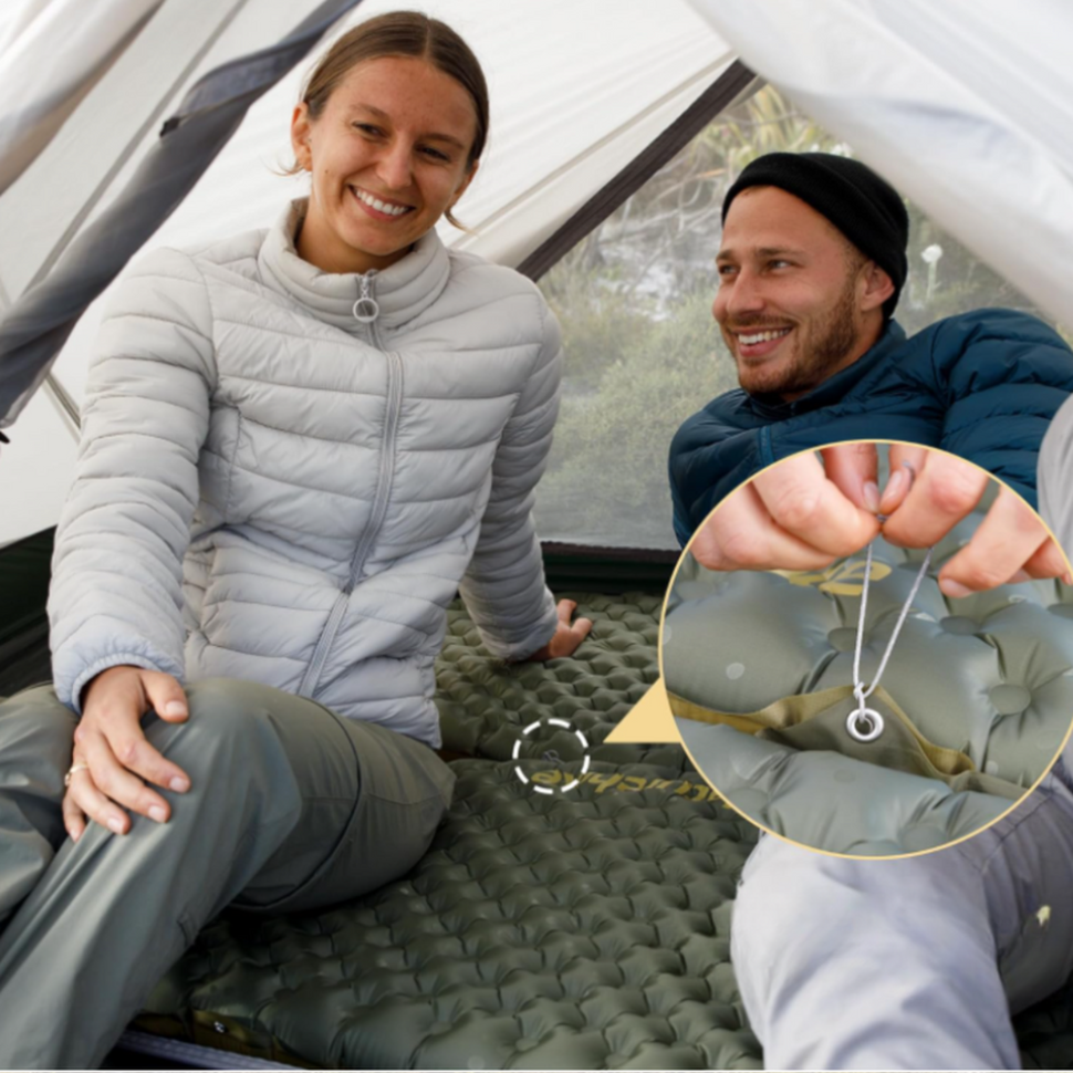 Матрац туристичний надувний одномісний Naturehike CNH22DZ018, надлегкий, 183х58х7 см, зелений, для туризму із мішком для надування