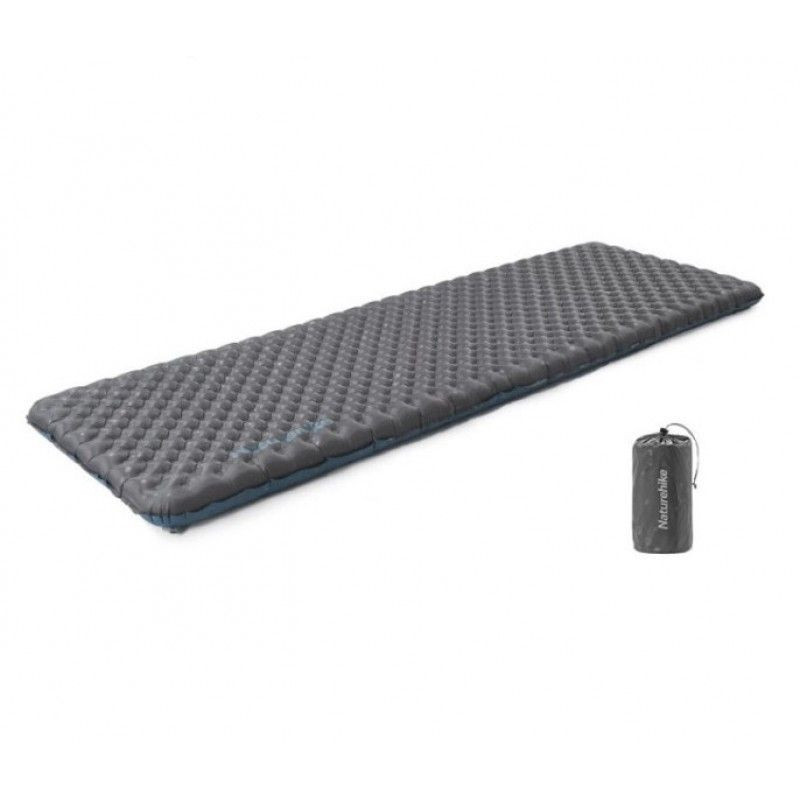 Матрац туристичний надувний одномісний Naturehike CNH22DZ018, надлегкий, 183x64x7 см, чорний, для туризму із мішком для надування