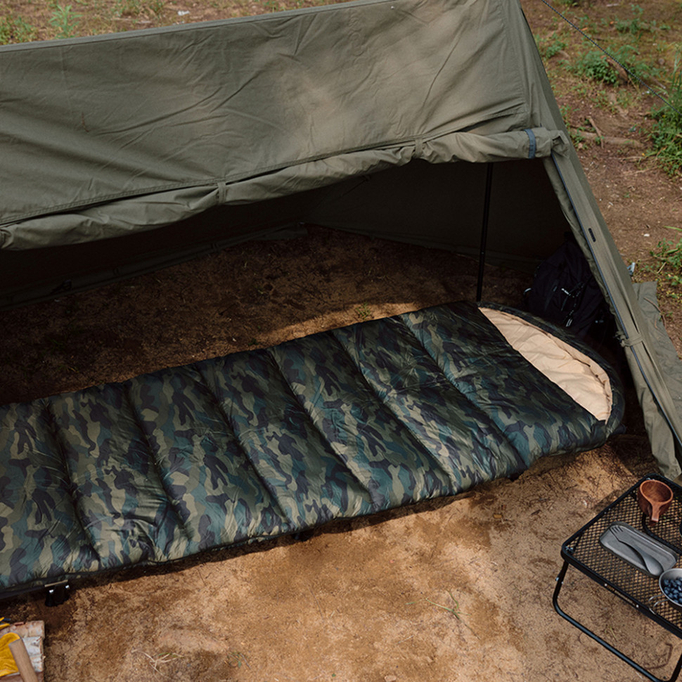 Спальний мішок з капюшоном Naturehike M320 CNK2350WS023, зелений камуфляж, правий