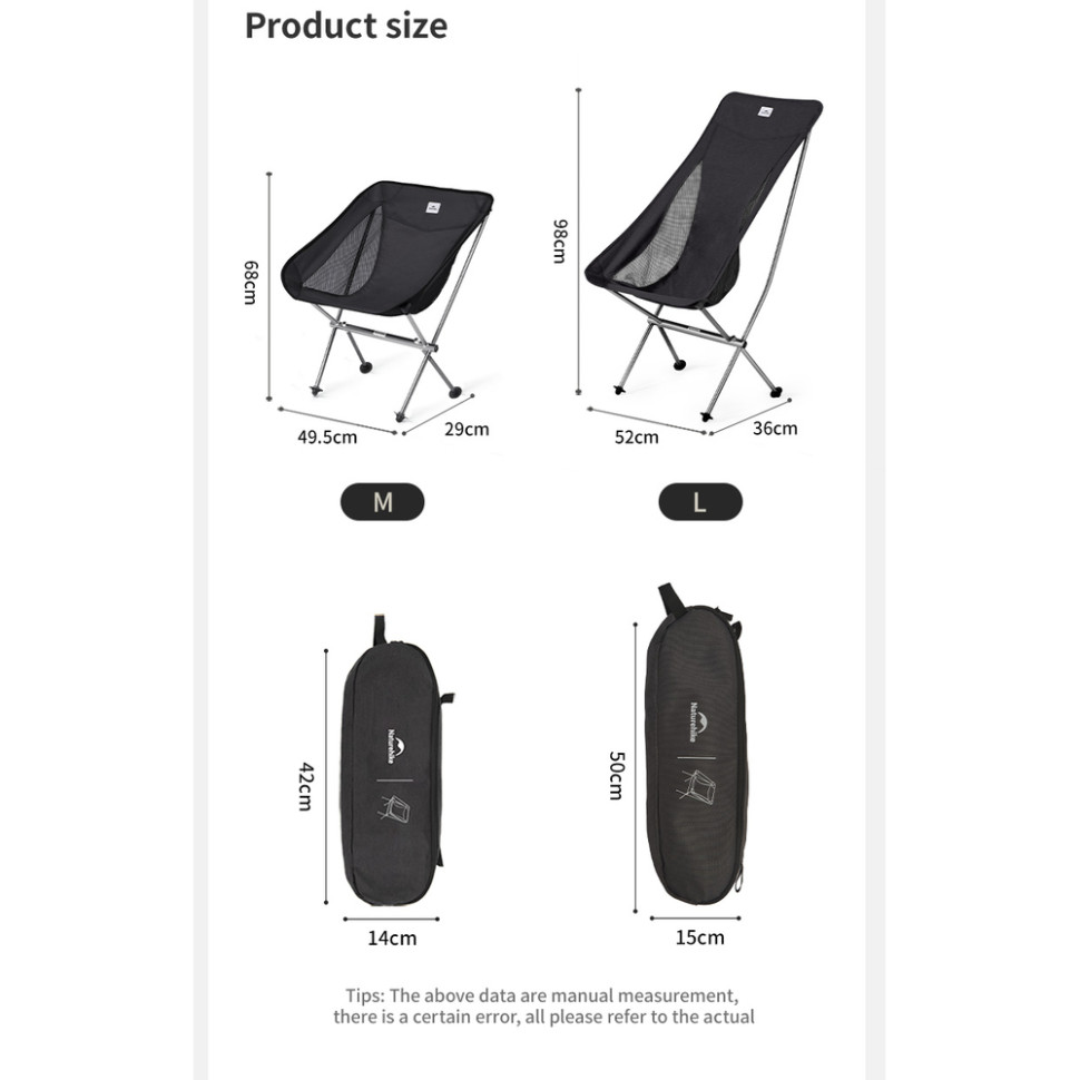 Стілець складаний ультралегкий Naturehike CNK2450JJ015 Stellaluna L04, розмір L, алюміній, сірий