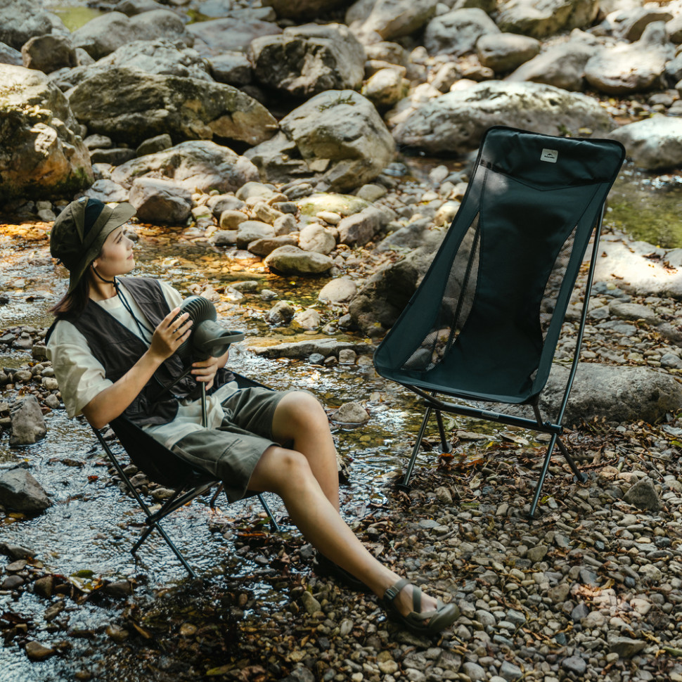 Стілець складаний ультралегкий Naturehike CNK2450JJ015 Stellaluna L04, розмір L, алюміній, сірий