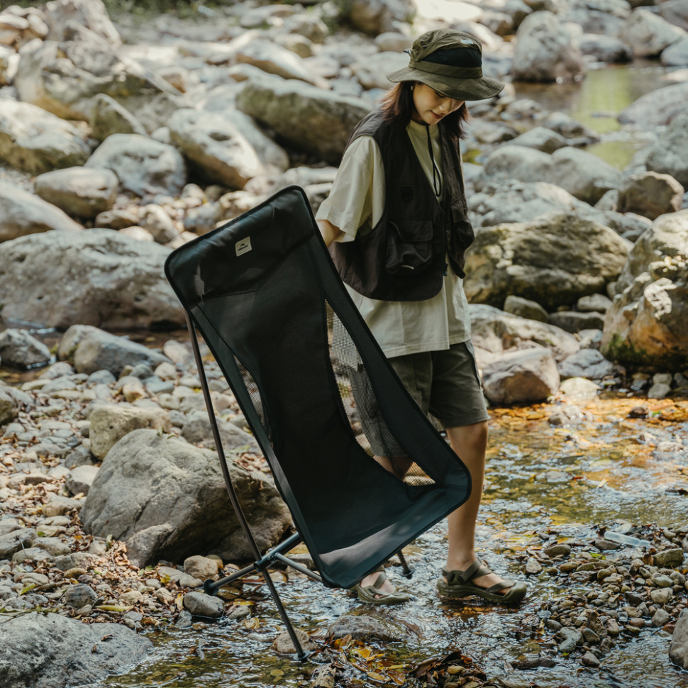 Стілець складаний ультралегкий Naturehike CNK2450JJ015 Stellaluna L04, розмір L, алюміній, сірий