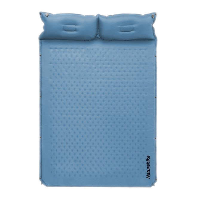 Матрац туристичний із подушкою, самонадувний двомісний Naturehike CNH22DZ013, 196x132x3 см, блакитний