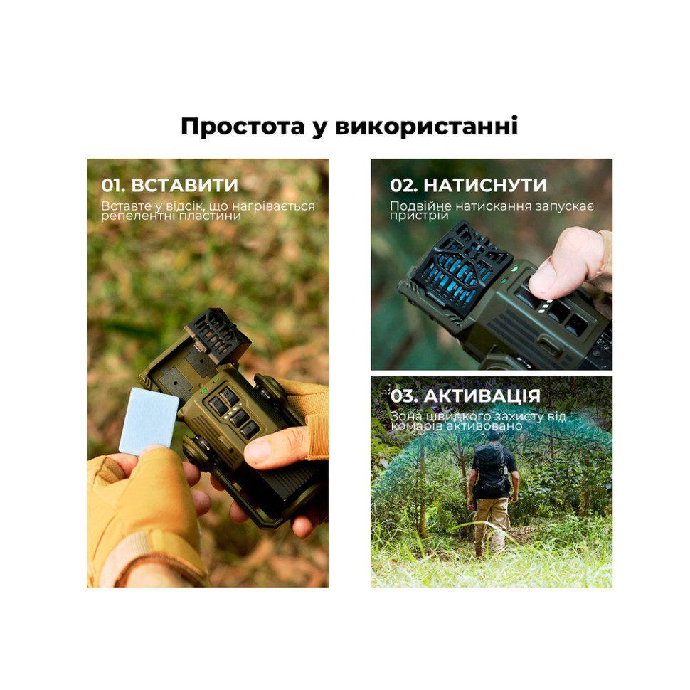 Фумігатор-ліхтар-powerbank кемпінговий Flextail Evo Repel, чорний