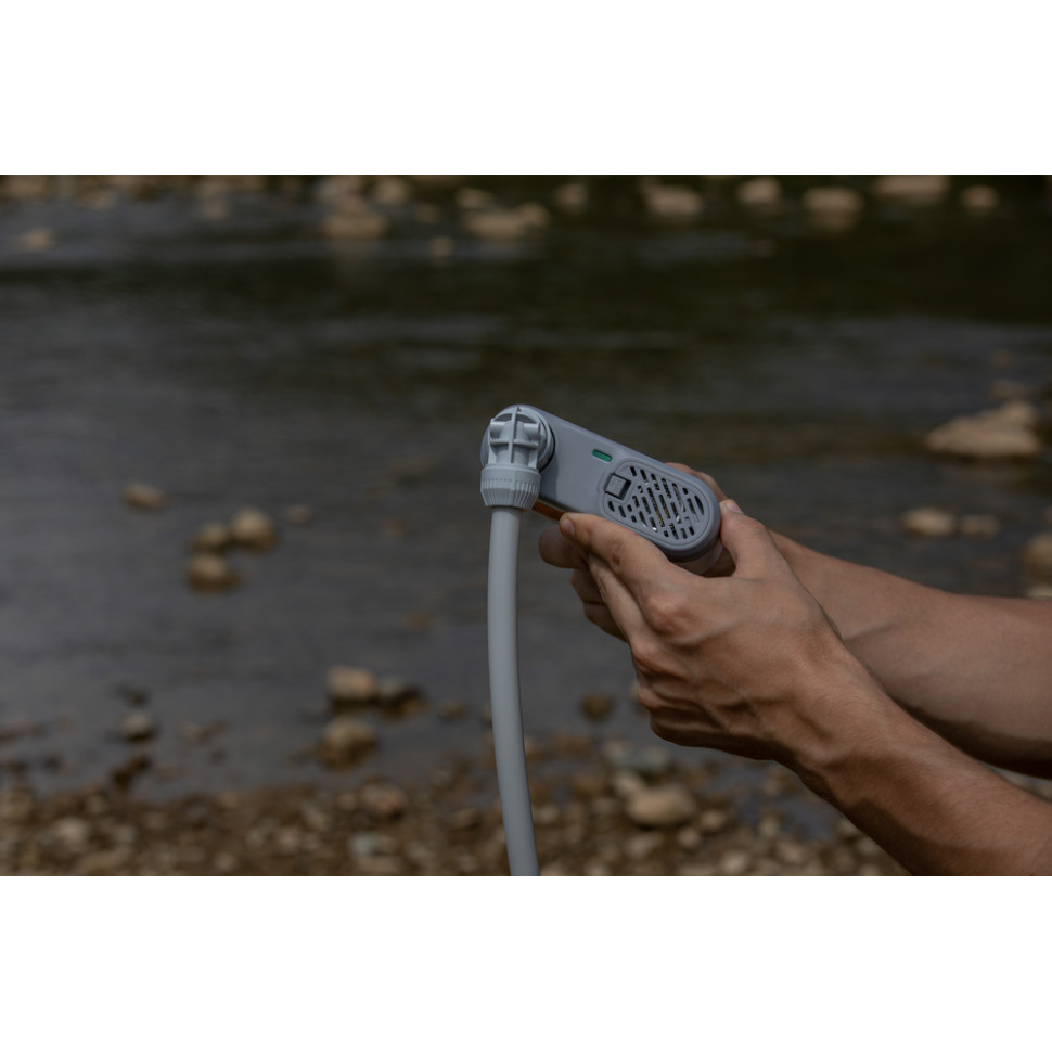 Душ портативний з насосом на акумуляторі Flextail Max Shower із чохлом, білий