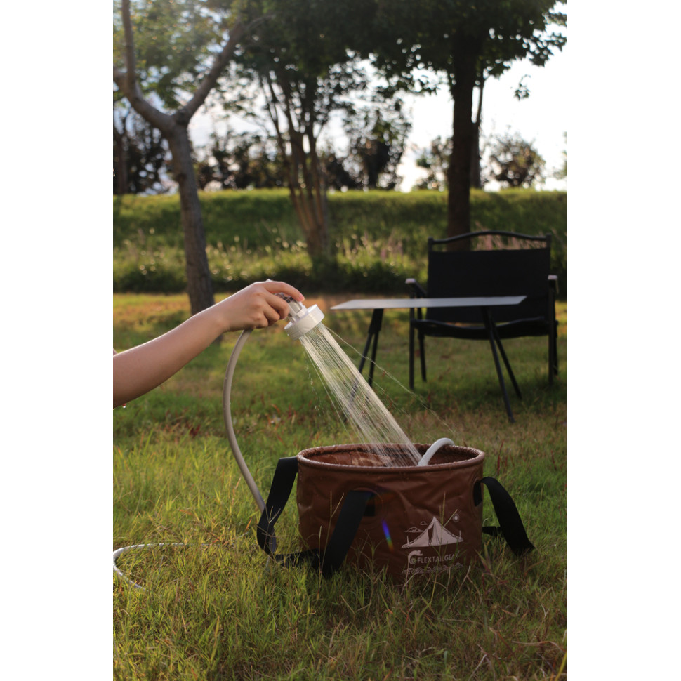 Душ портативний з насосом на акумуляторі Flextail Max Shower, білий